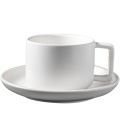 Matt White Ceramic Coffee Tea Cup and Saucer Set Porcelain Afternoon Tea Cappuccino Cup Coffee Mug Set Custom