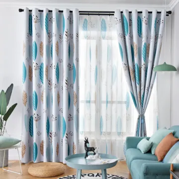 Blackout Dandelion Print Living Room Curtains: Sheer Tulle Drapes for Home