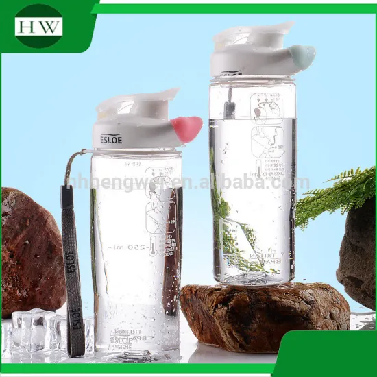 outdoor sport custom printed clear portable ESLOE plastic anti lipstick share drinking water bottle mug cup