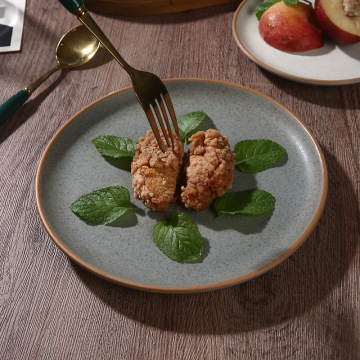 High Quality Western Retro Ceramic Plate Set for Steak and Restaurant Use