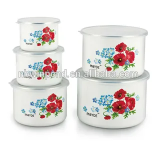 Logo printed high ice mixing bowl set with lid