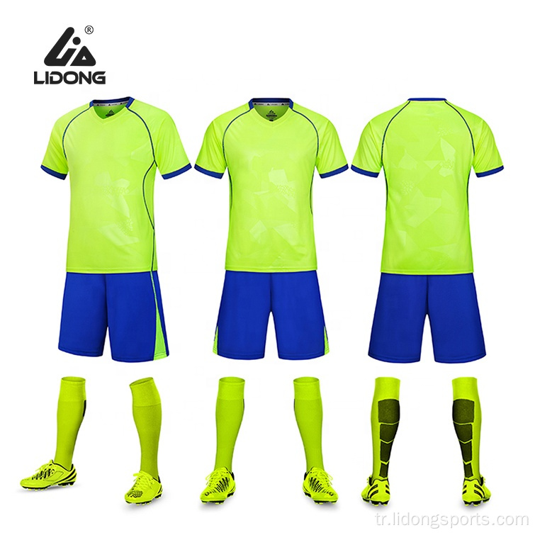 Çin Fabrika Tasarımı Kendi Marka Futbol Jersey Futbol L Gömlek Çocuklar Kadın Erkek