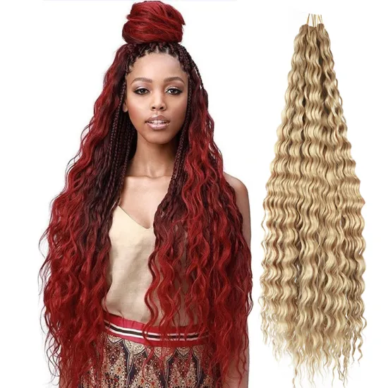 synthetic ombre braiding hair Crochet Bulk Curly Long Egyotian Water Wave Crochet Wavy Braiding Hair