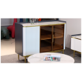 Neueste moderne Marmor-Metallrahmen-TV-Schrank-Kombination