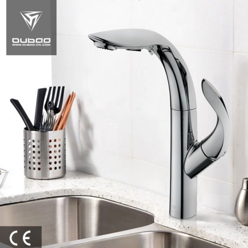 Brushed Nickel Pullout Sprayer Sink Kitchen Mixer Faucet