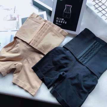 High Waist Firm Tummy Control Panties: Postpartum Underwear with Hooks and Shapewear for Waist Training and Slimming