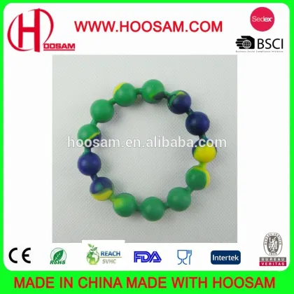 2017 new design charm bead bracelet custom silicon bead bracelet