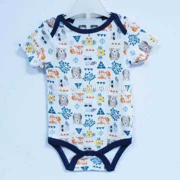 OEM service short sleeve organic cotton with custom printed baby romper