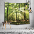 Forest Tapestry Wandbehang Bäume Stamm Natur grün Sonnenlicht Wandteppich für Wohnzimmer Schlafzimmer Wohnheim Home Decor