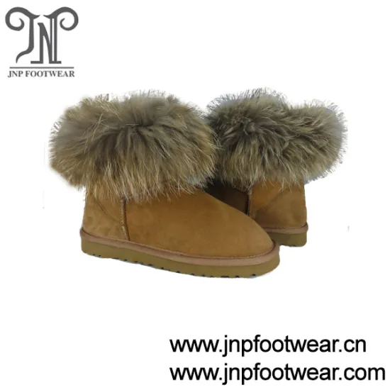 Ankle style furry ladies snow boots