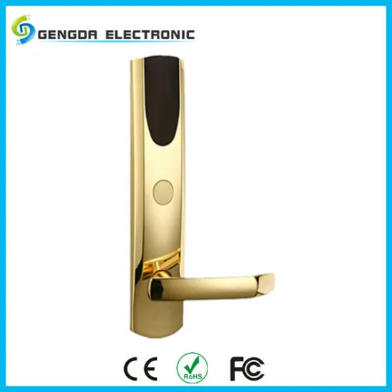 6V RFID Card Elegent Magnetic Electronical Hotel Locks With Free Handle