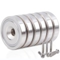 Neodymium Round Ring Base Cup Magnets 0.6"D x 0.2"H for Tool Storage Cabinet Door