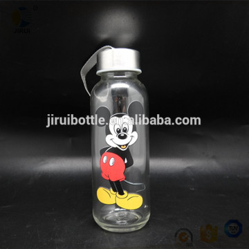 300ml beverage clear glass drinking bottle wholesale with sport screw cap