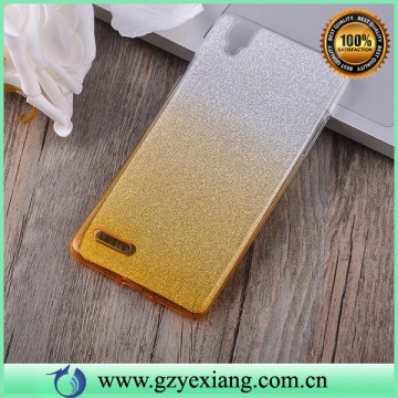 2 in 1 color changing glitter tpu back cover case for oppo f1 mobile phone cover