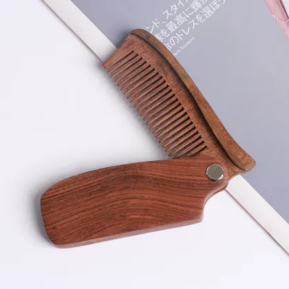 Wholesale Best-Selling Hair Combs: Sandalwood Folding Wooden Beard Combs
