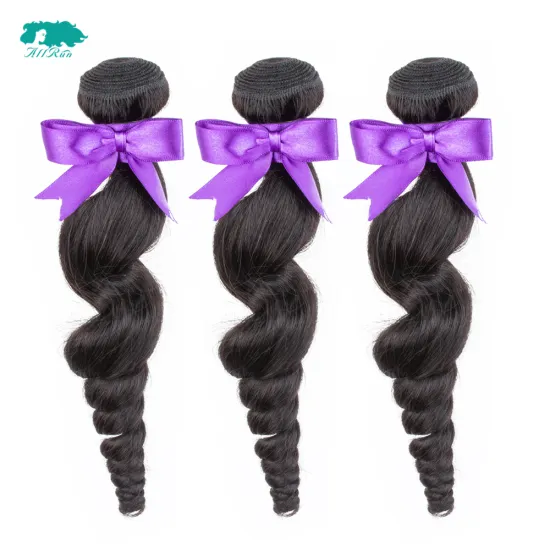 Wholesale good quality virgin hair loose wave brazilian human hair weave bundles with lace frontals