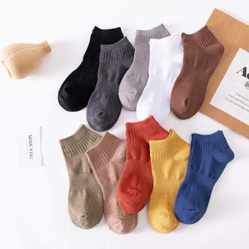 Candy-Colored Ankle Socks for Women: A Mix of Plain White and Vibrant Colors