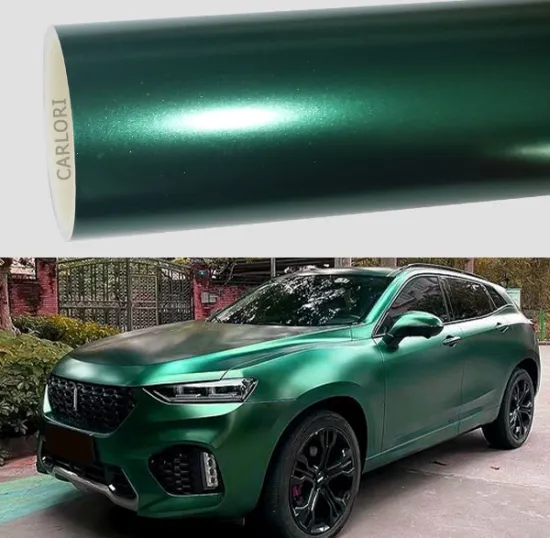 satin metallic dark green car vinyl wrap