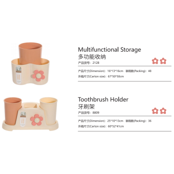 Vanity Tray Multifunctional Plastic Toothbrush Holder Cup Set Manufactory