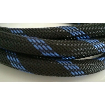 Black&Blue Weave Expandable Braided Cable Sleeving Auto Harness