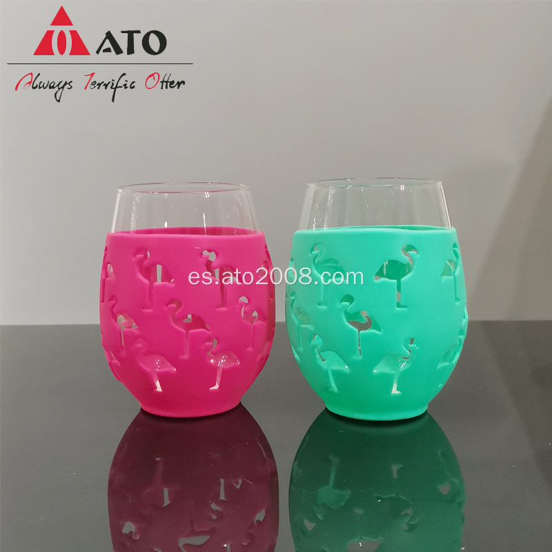Taza de café de vidrio de vaso de flamenco reutilizable