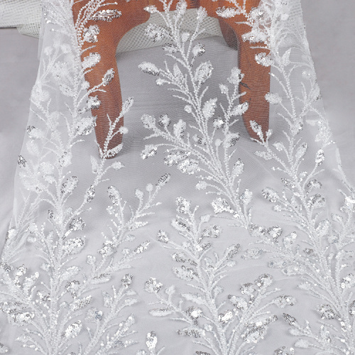 tecido de lantejoulas grandes vestido de noiva de alta qualidade