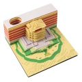 3D paper tear architectural model engraving art