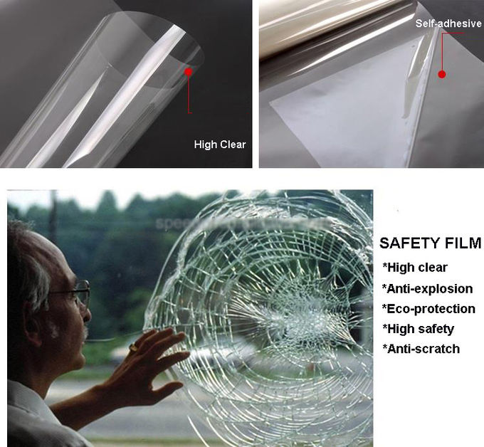 Bulletproof Safety Film For Car Windows 92% VLT 8mil Film Thickness 0