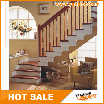 Yekalon Modern Design Custom Straight L-shaped Steel Wood Staircase