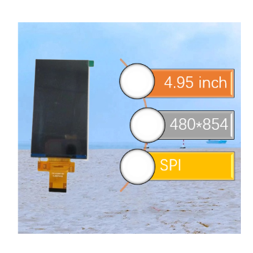 4.95 Inch TFT LCD 480*854 Resolution SPI Interface Custom Display Screen