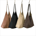 Vintage fur leather large capacity women's handbag