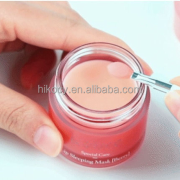 Vegan Moisturizing Sleeping Lip Mask - Private Label Natural Night Care Strawberry Collagen Cocoa Butter
