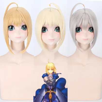 Gold and Gray Saber Cosplay Wig - Fate/stay Night