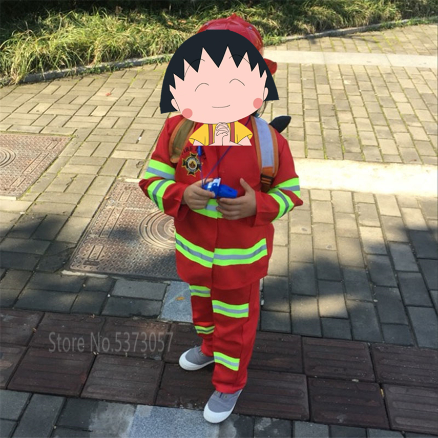 Fireman Sam Police Uniform Halloween Costume for Kids Cosplay Firefighter Army Suit Baby Girl Boy Carnival Party Christmas Gift