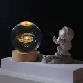 Planeta Star Crystal Bola LED Base de madera Luz nocturna