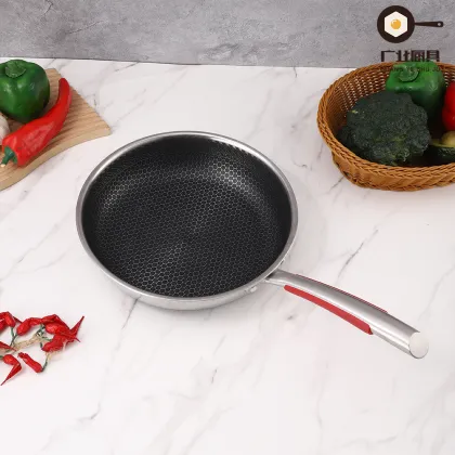Three-layer steel frying pan