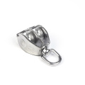 Double wheel lifting pulley block with swivel ring