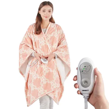 USB Heated Cape: Warm and Cozy Coral Velvet Women's Blanket Coat for Winter