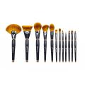 Ensemble de brosses de maquillage de cheveux synthétiques de 12 PCS