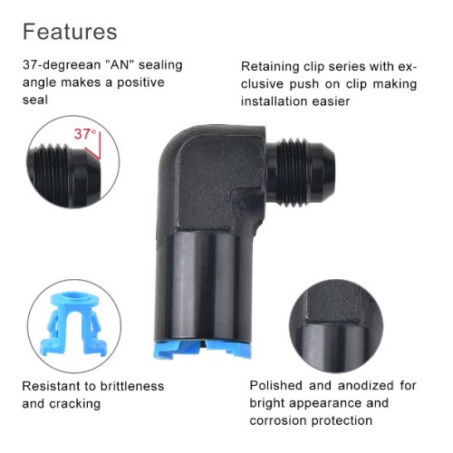 6AN to 3/8 quick connect EFI adapter fitting
