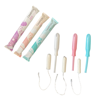 Applicatore tampone di cotone biodegradabile per donne