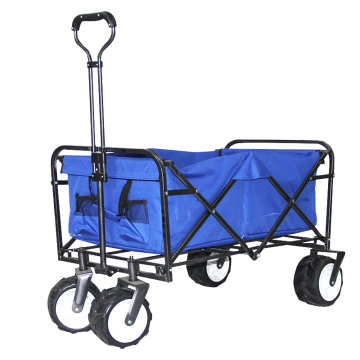 Portable Foldable Plastic Camping Trolley with Stainless Steel Handles