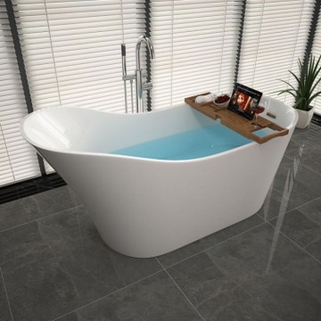 Modern Freestanding Acrylic Bathtub with Drain and Overflow