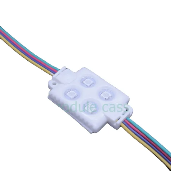 IP65 Rated Outdoor Epoxy Encapsulated Square LED Module with RGB Functionality and 12V Power, featuring ABS Backlighting and 4 SMD 5050 LEDs - 1W RGB LED Module for Advertising Purposes