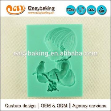 Wholesale custom 3d baby boy silicone molds for fondant cake decorating