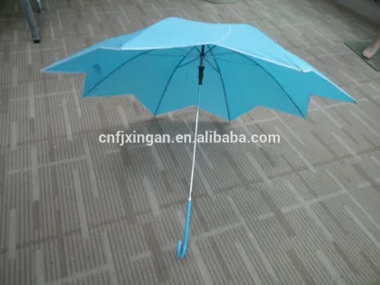 blue octagonal outdoor umbrella