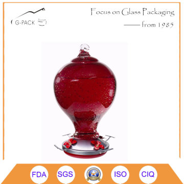 Solid Color Glass Hummingbird Feeder