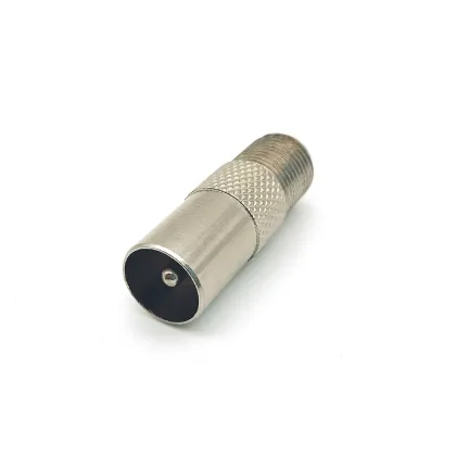 F Female To TV Male Plug Coaxial Adapter