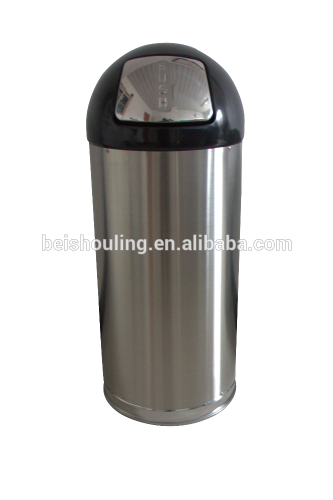 new push-style Popular public stainless steel dustbins/garbage bin