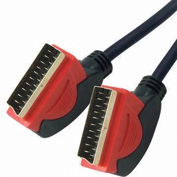 SCART Kabelkonfektionierung in zwei-Farben mit 8, 9 und 10 mm Außendurchmesser, hergestellt aus PVC